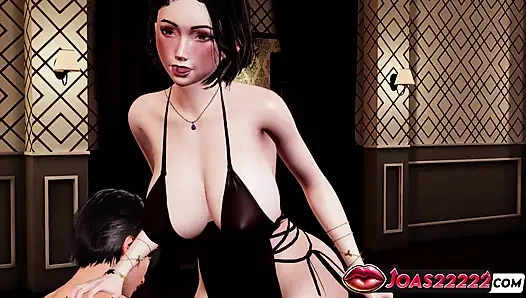 Sexy Anime-mädchen Hane - Schwelgen sie im stehenden G-punkt-Simulation mit stöhnen, muschi lecken im toilettenraum und anal-vibrator