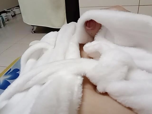 White towel covering only half
