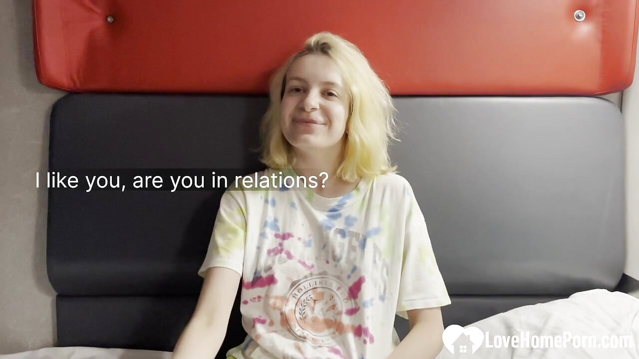 Blonde stepsister invited me to fuck her
