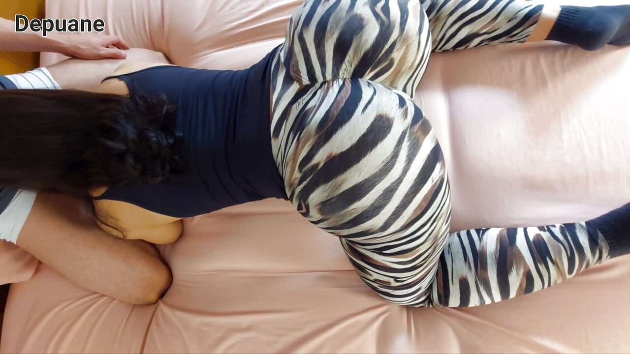 Tight leggings grinding POV - Step Sis big ass teasing and messy cum on leggings