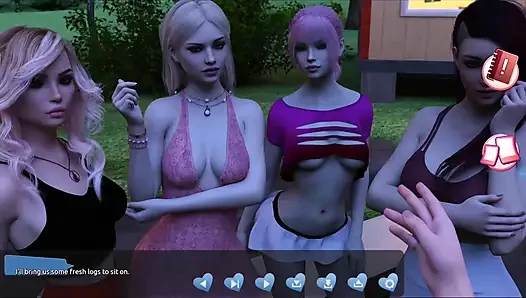 Ateşlilere yardım ediyorum #4 - Johanne bir ağaca bağlı olarak uyandı ve... Ona sakso çekiyor... Belle ve Stacy birbirleriyle oynamış.