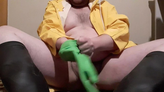 Green Rubber gloves rubber boots pvc jacket lubed