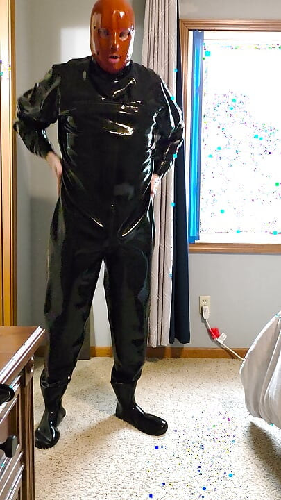 Dressing In Rubber To Swallow 6 Laods of Cum