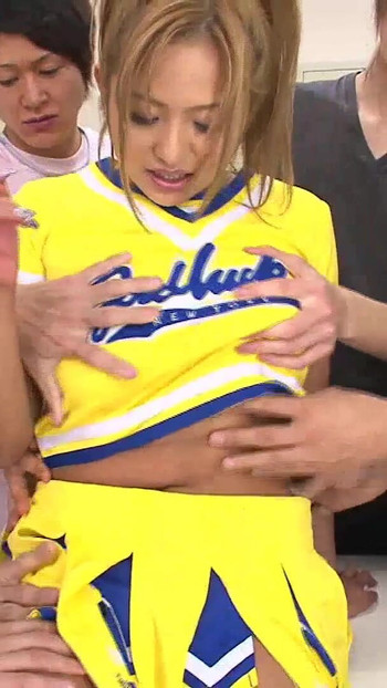 Memorable moment from "Japanese Teen Cheerleader fucks with almost the entire team in the dressing room. Hardcore Sex -"