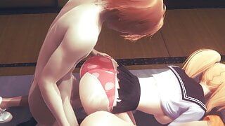 Hentai Uncensored 3D - Ran in a threesome