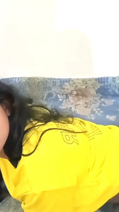 Nilimachowdhury is calling her friend home so she can fuck him with an empty condom. | Clip 2