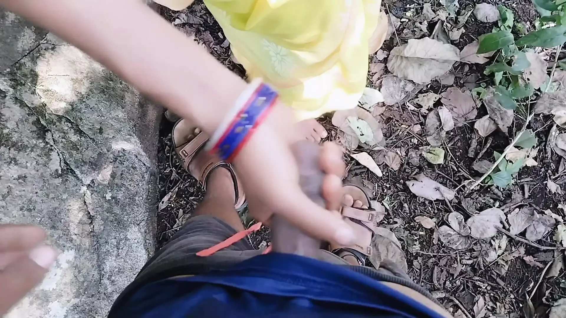 A girl talking dirty words for fucking with her stranger in jungle, A desi aunty dirty talking about sex in jungle with her love