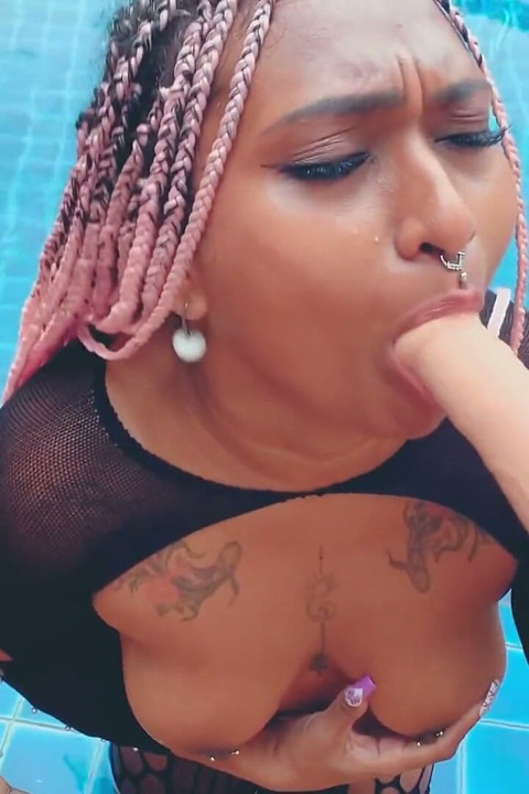 Deep Throat Dildo in Pool