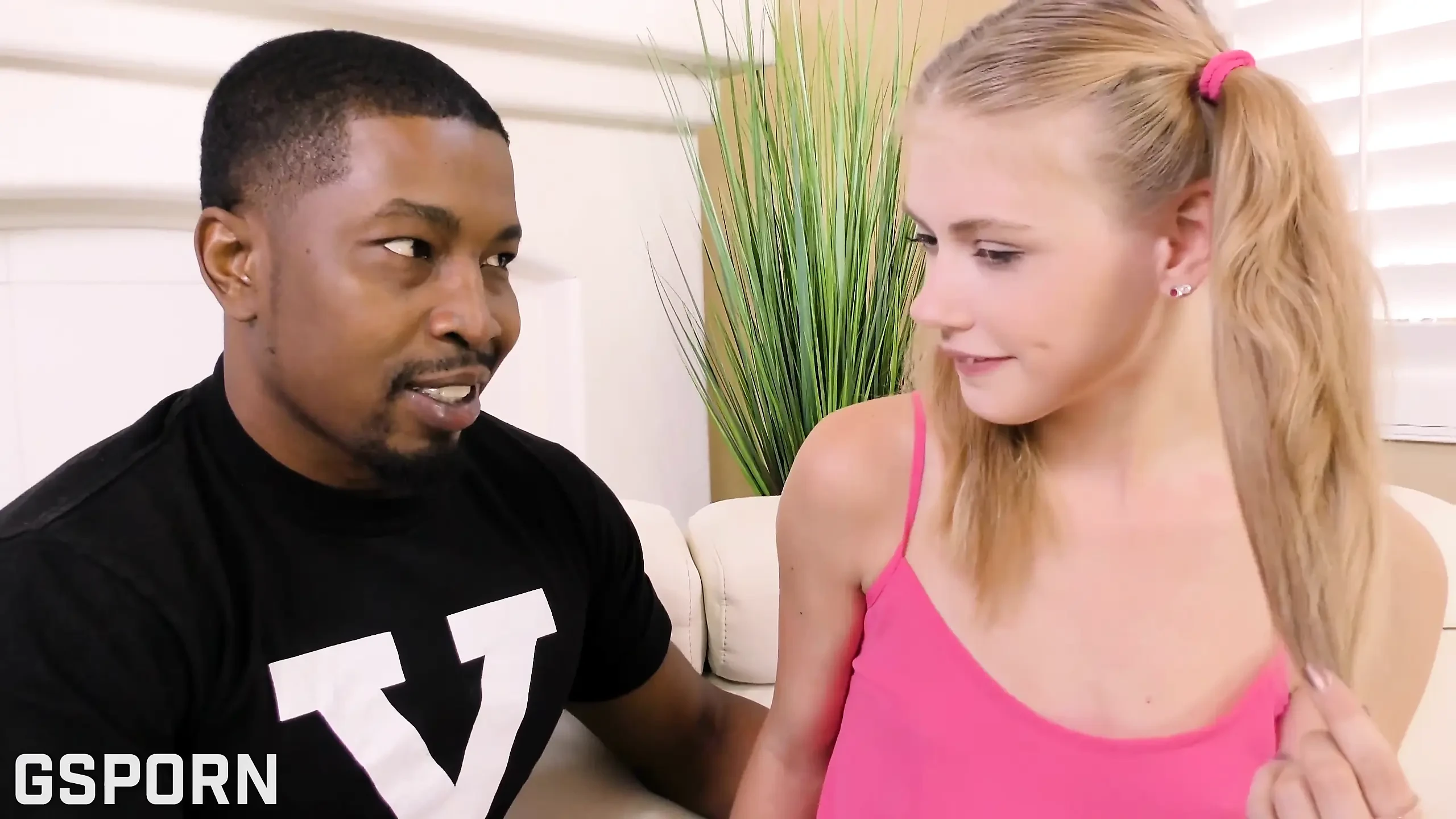 Tiny and Skinny Blonde 18 Yo Teen Fucked by Big Black Cock