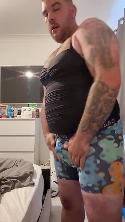 Cock bondage under clothes public part 1