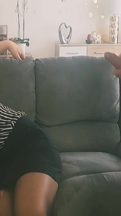 Powerful moment from "Mature milf sucks two fans big cock until she gets cum on her face"