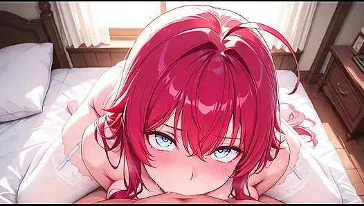 Rias Gremory işten sonra kocasıyla tanışır. Rias Gremory hentai cosplay