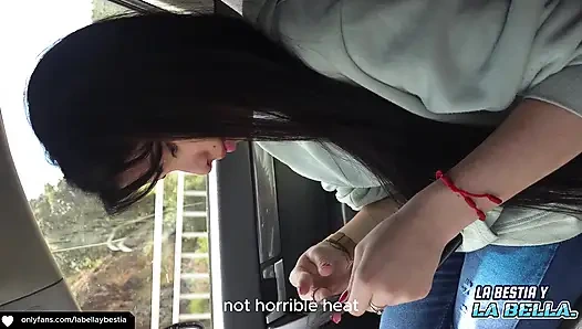 I Fuck My Co-worker in the Car I Fill Her Feet with Cum Homemade Amateur