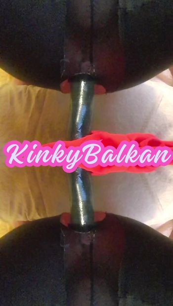 SISSY from Balkan riding huge dildo again