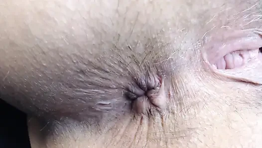 Asshole extreme closeup hairy