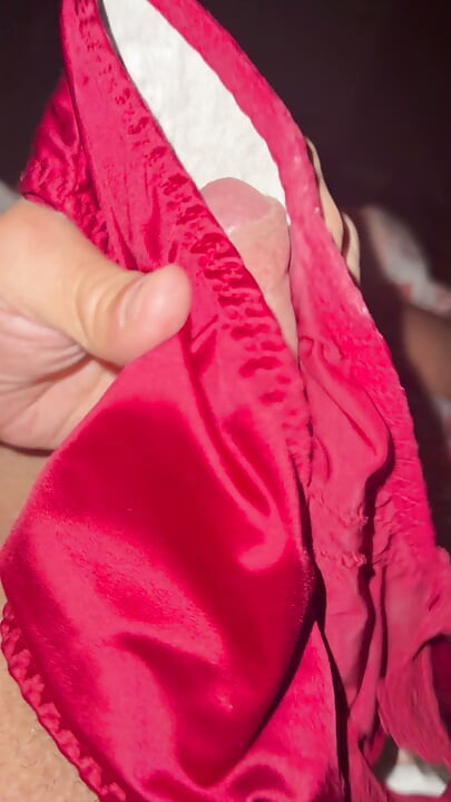 Creamy satin pantie play