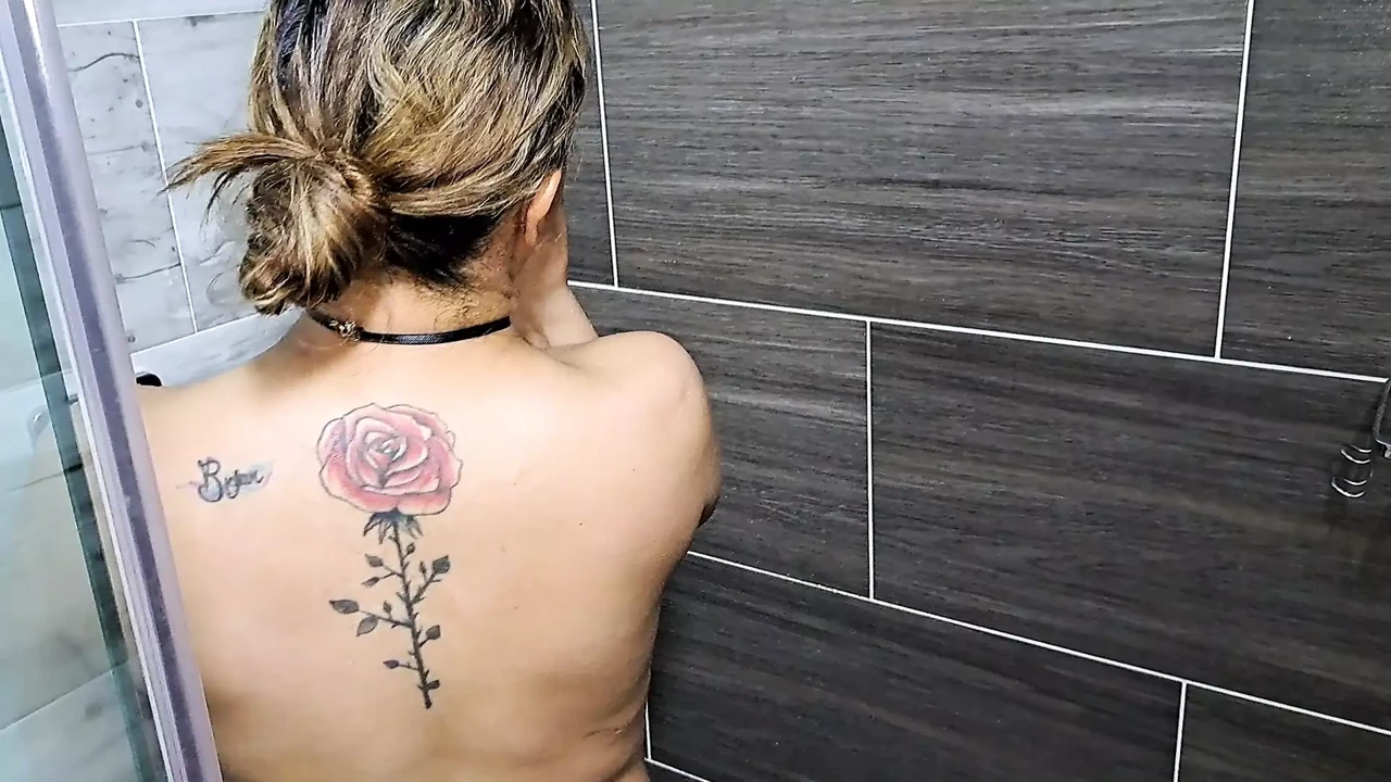 I record my stepsister in the shower. Part 1. She has a beautiful body