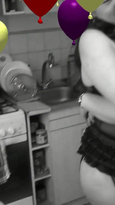 Threesome Nudist Naturists Mature MILF and young girl without panties in short T Shirt kisses in kitchen Old man neighbor joined | Clip 3
