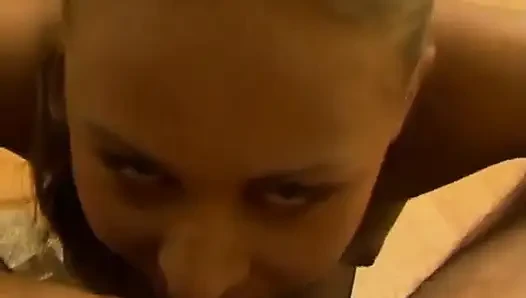 Cock-crazed beauty gets on her knees and licks a throbbing shaft