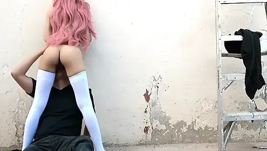 Squirting on My Boyfriend's Face in a Public Alley