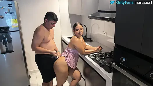 Big ass stepmom gets fucked by her stepson without being seen - cuckold husband