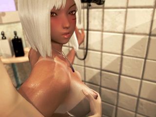Nach dem Fitnessunterricht in der Dusche gefickt. Anime-Porno