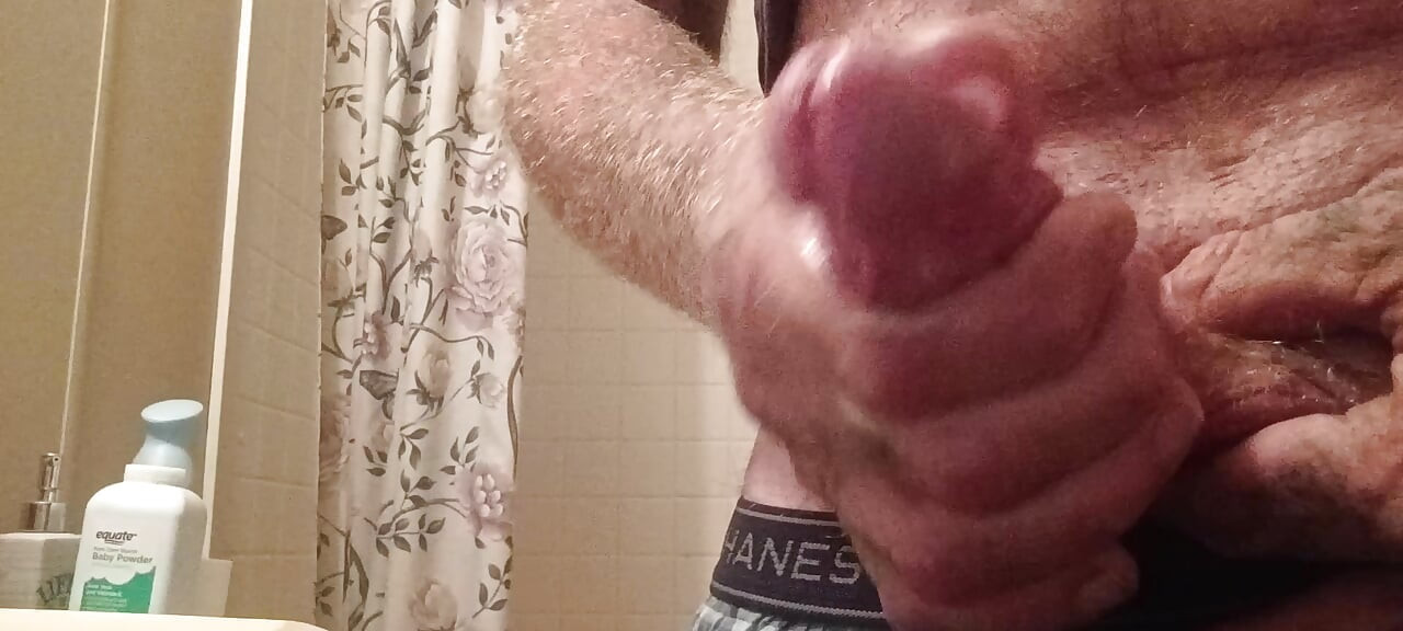 Stroking my hard cock