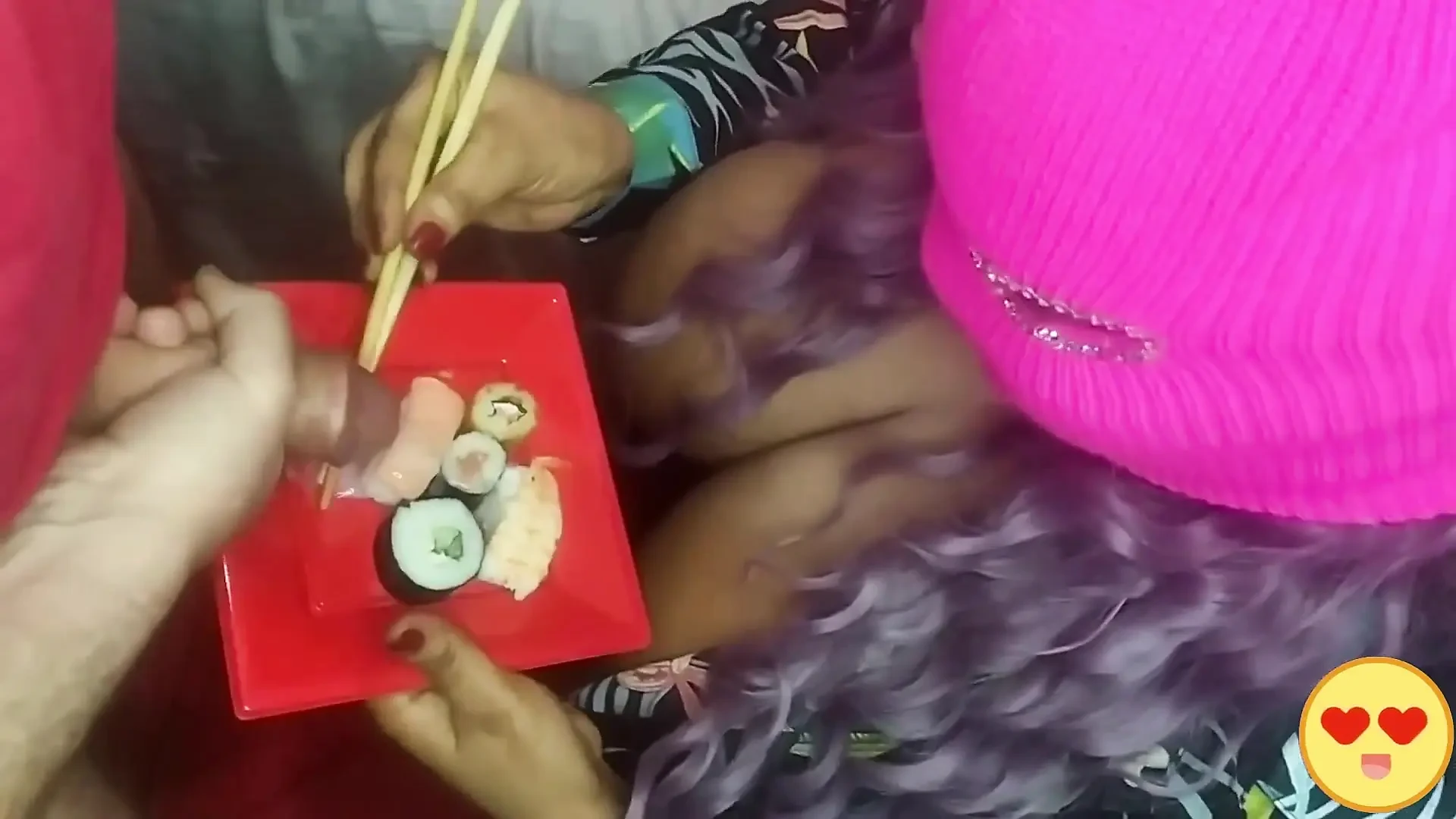 Horny Wife Sucked Our Two Cocks Milking One After the Other and Asked for Our Cum on Her Food.