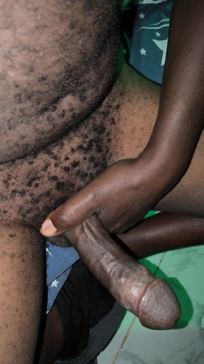 Hairy African Male Jerking and Cuming Early Morning After Waking up Horny