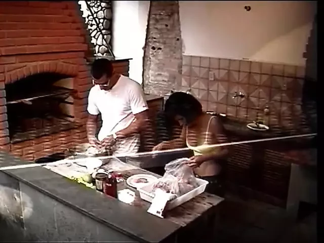 Babe with great breasts and ass strips and gets fucked by fireplace