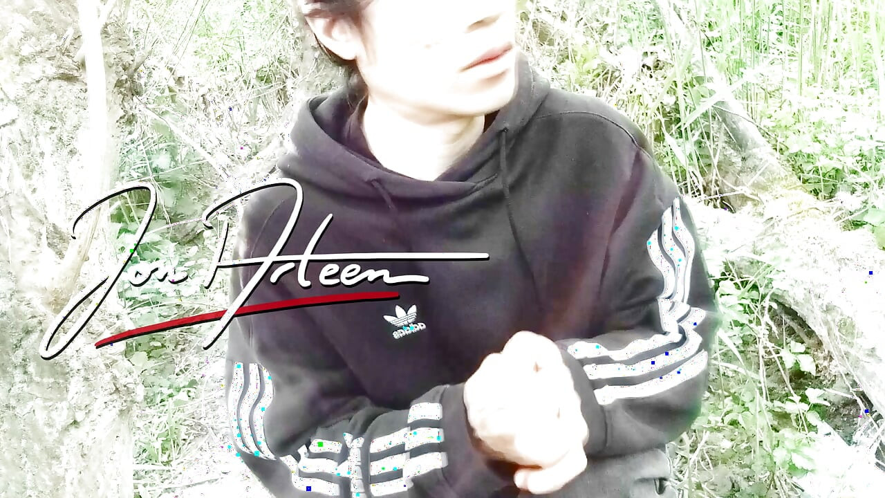 Gay boy Jon Arteen freeballing showing his dick and naked ass outdoor