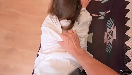 My older stepsister came home from school and decided to cheer herself up by riding my cock