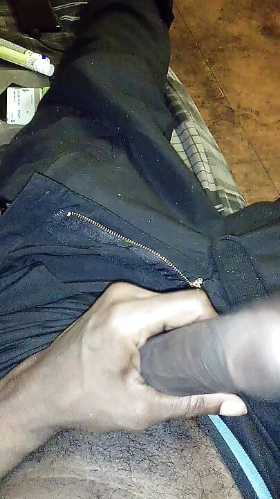 Grosso corte grande preto pau jacking off
