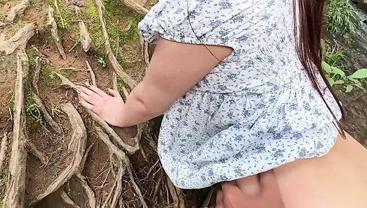 Caught and Fucked Hard for a Huge BBC Forest Creampie