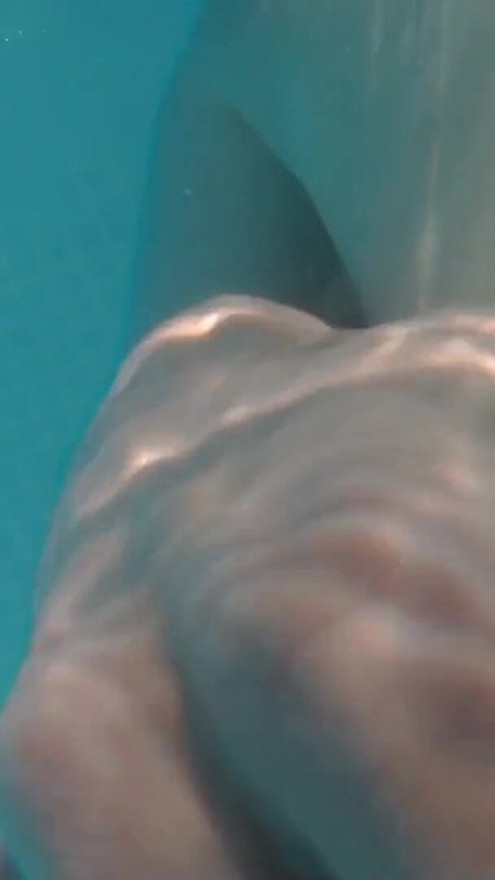 Swimming around naked in a garden pool with teasing | Clip 1