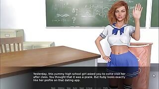 Futa, simulateur de rencontres 3, Ruby le taquine avec sa tenue d’étudiante sexy