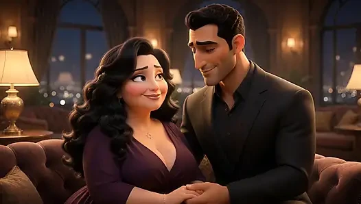 A Muslim man and a Jewish wife, with her cuckold  Christian husband watching her being fucked.