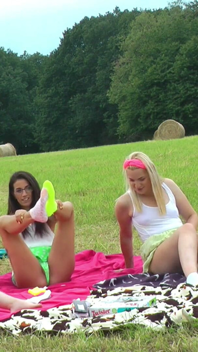 Atomic Girl Wedgies with lots of colorful Panties and Thongs in Miniskirts Socks Try On Outdoors with Leon Lambert Girls | Clip 2