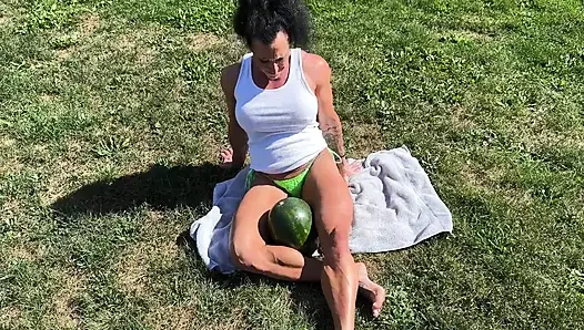 Muscle MILF Kandys Watermelon Crush Domination