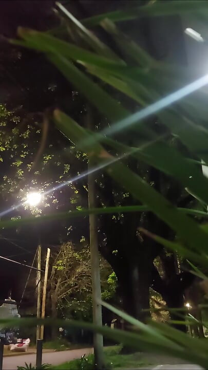 Crossdresser public walk wearing leather pants