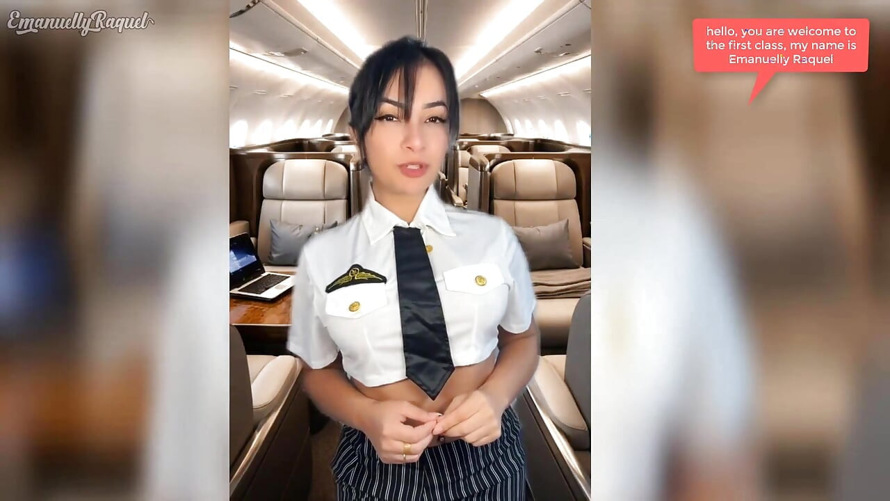 Ролевая игра с горячей стюардессой Emanuelly Raquel и секс в видео от первого лица