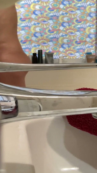Spying on a fit girl when she has a great orgasm in the shower | Clip 1