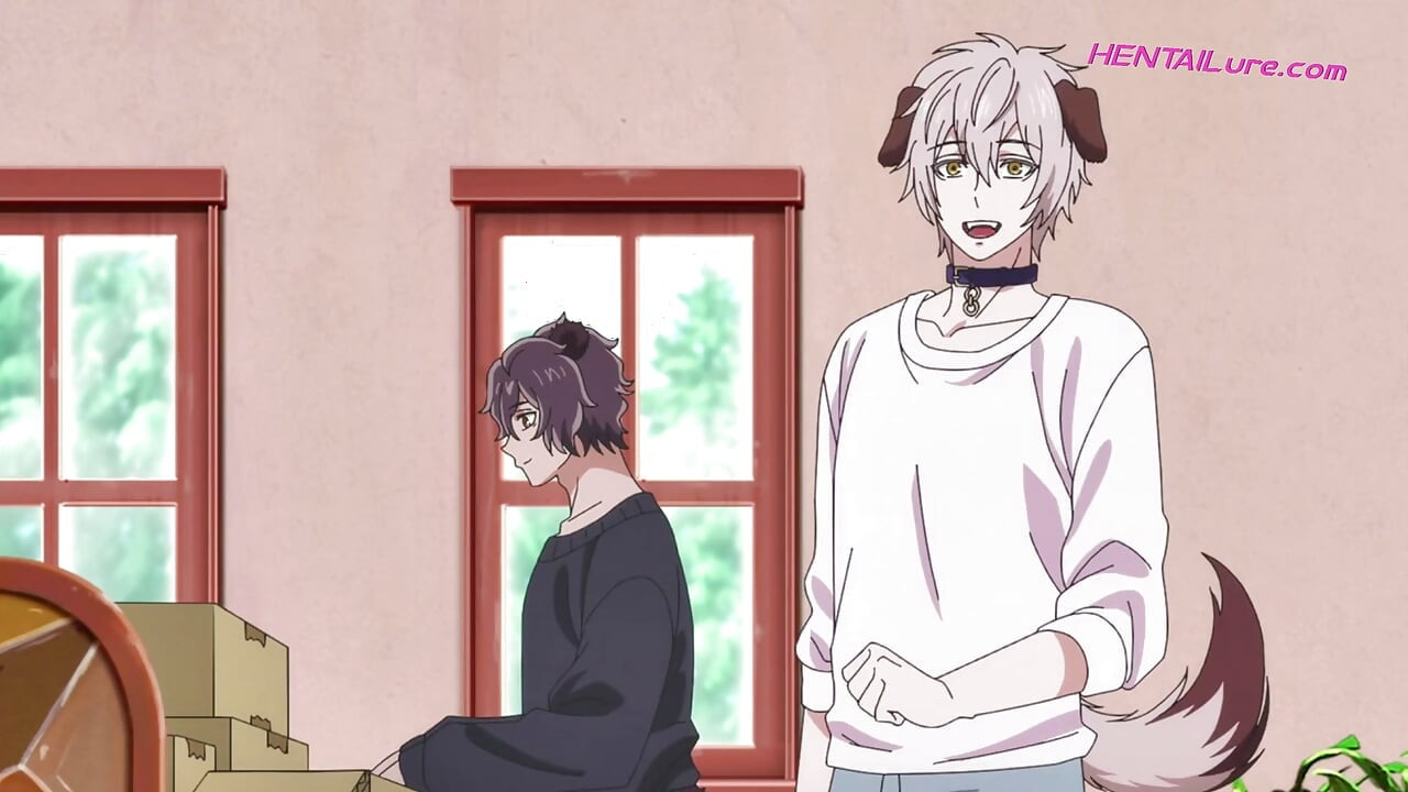 Rough puppy straddling with whimper moans & rough gripping - Dubbed Gay Hentai