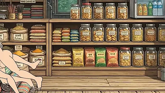 Cartoon video of Swati and shopkeeper Ramu's funny sex. Big cock fucking.