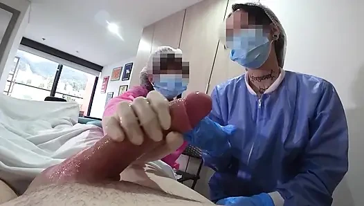 TWO NURSES decided to try out my NEW DICK in practice in Hospital