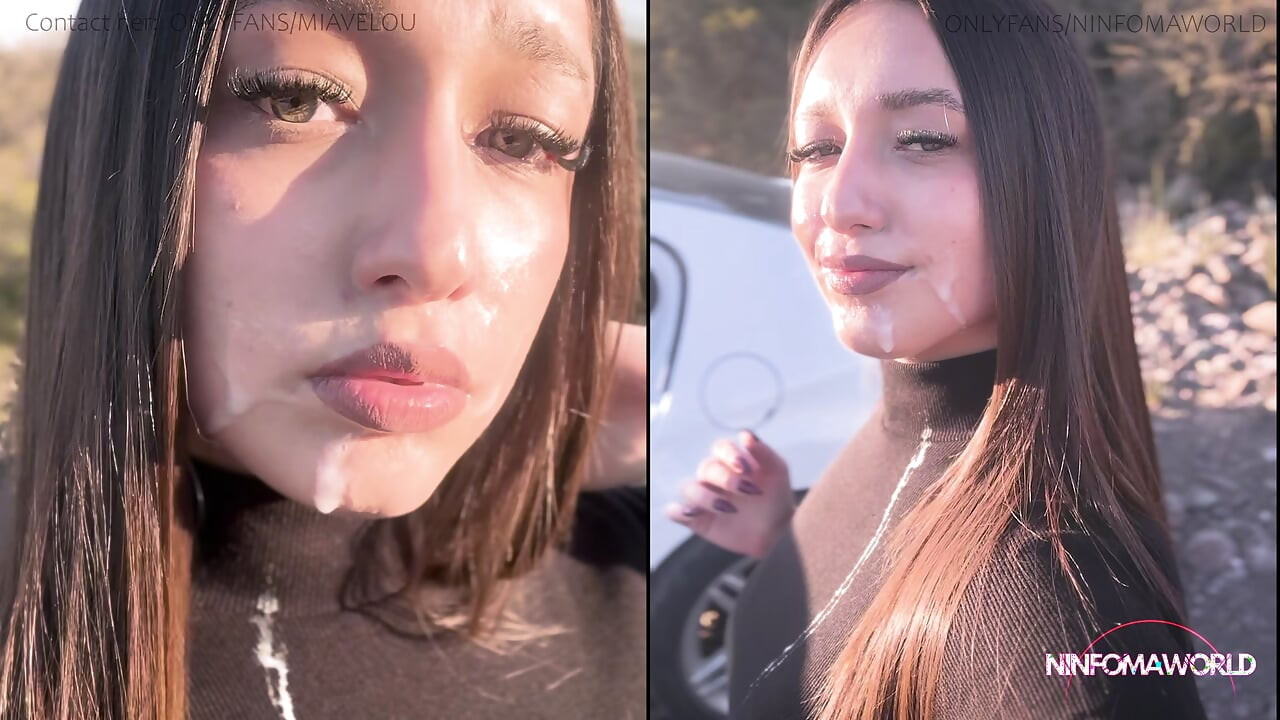 Mia Veloure gives a blowjob in public to a stranger until she gets her milk💦 out