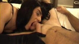 TV and guy trade BJs and then he fucks her