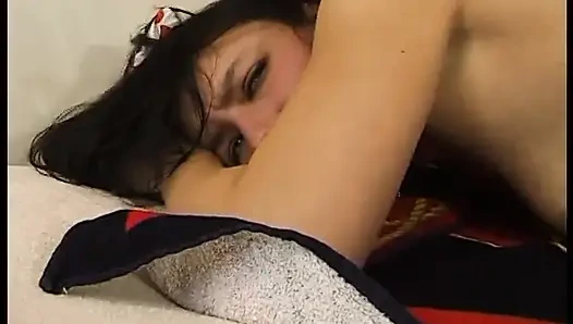 Sexy teen brunette takes it in the ass