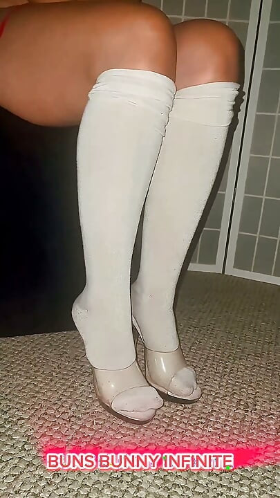 Buns Bunny Infinite Hot Wife Teasing BBC in Red Panty's and White Stockings POV PAWG Ass Twerking