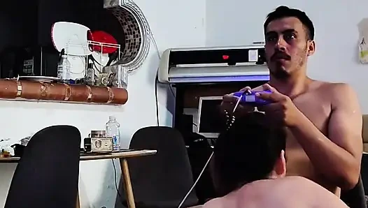 Playing Video Games the Mature Woman Gets to Fuck and Have Hard Sex in Four Saggy and Huge Tits